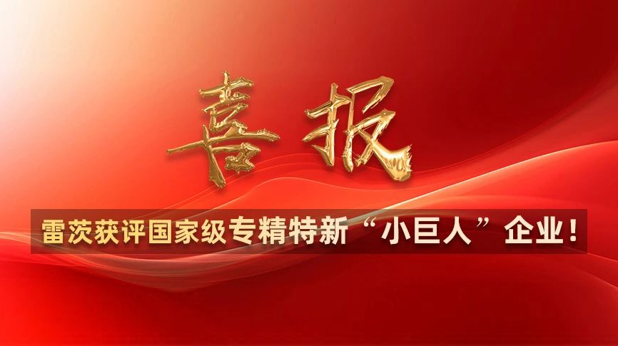 喜报：雷茨获评国家级专精特新“小巨人”企业！